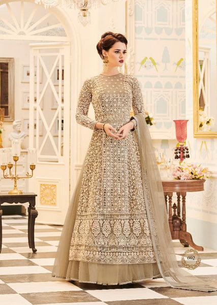 GREY INDIAN & PAKISTANI BRIDAL WEDDING WEAR LEHENGA - Asian Party Wear