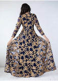 GORGEOUS BLUE HEAVY EMBROIDERED FLOOR LENGTH READY MADE GOWN - Asian Party Wear