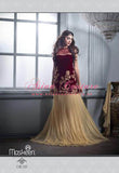 ZM2607 PLUM AND GOLD MASKEEN MAISHA DESIGNER DRESS - Asian Party Wear