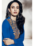 Royal Blue Pakistani Designer Dress Fancy Party Wear - Asian Party Wear