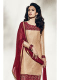 Beige & Red Mehndi Wedding Salwar Suit Indian Ethnic Dress - Asian Party Wear