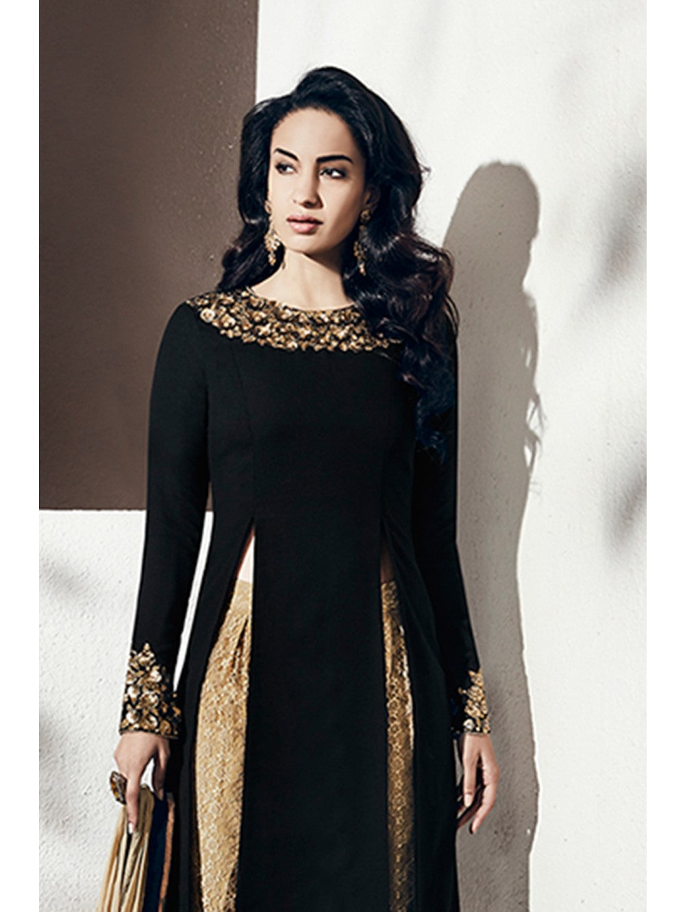 Black & Beige Fancy Dress Indian Designer Suit Black & Beige Fancy Dress Indian Designer Suit