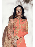 Peach Indian Ethnic Party Salwar Suit - Asian Party Wear