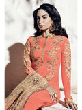 Peach Indian Ethnic Party Salwar Suit - Asian Party Wear