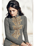 Grey Embroidered Dress Indian Wedding Party Suit - Asian Party Wear