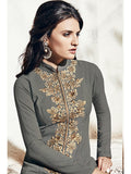 Grey Embroidered Dress Indian Wedding Party Suit - Asian Party Wear