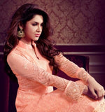 CORAL PEACH INDIAN PARTY WEAR SUIT - Asian Party Wear