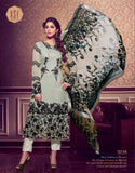 Grey Embroidered Salwar Kameez Indian Formal Suit - Asian Party Wear