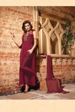 MN2701 MAROON MAISHA NEERJA GEORGETTE SUIT - Asian Party Wear