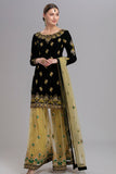 DARK GREEN AND BEIGE INDIAN WEDDING PALAZZO SHARARA DRESS - Asian Party Wear