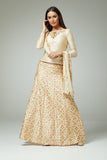 ELEGANT BEIGE EMBROIDERED LEHENGA SET - Asian Party Wear