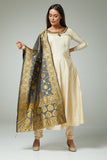 FAWN A LINE INDIAN BANARSI STYLE DUPATTA SALWAR KAMEEZ - Asian Party Wear