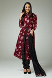 MAROON BLACK FLORAL PRINTED SUMMER STYLISH SALWAR SUIT - Asian Party Wear