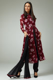 MAROON BLACK FLORAL PRINTED SUMMER STYLISH SALWAR SUIT - Asian Party Wear