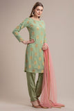 PISTA GREEN WEDDING WEAR SALWAR KAMEEZ - Asian Party Wear