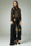 BLACK ANTIQUE EMBROIDERED READYMADE DRESS SUIT - Asian Party Wear