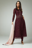 UNIQUE MAROON INDIAN READYMADE EID SALWAR KAMEEZ - Asian Party Wear