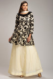 SWEETCORN CREAM EMBROIDERED TOP SKIRT LEHENGA DRESS - Asian Party Wear