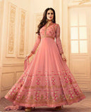 SA-104 PINK SAJJAN ALAAMIN PUNJABI STYLE ANARKALI OUTFIT - Asian Party Wear