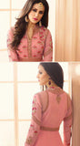 SA-104 PINK SAJJAN ALAAMIN PUNJABI STYLE ANARKALI OUTFIT - Asian Party Wear