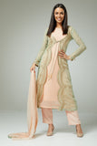 PERFECT EMBROIDERED PISTA PEACH JACKET STYLE PARTY WEAR READY MADE SUIT - Asian Party Wear