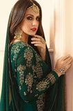 SA-105 GREEN SAJJAN ALAAMIN PUNJABI STYLE ANARKALI OUTFIT - Asian Party Wear