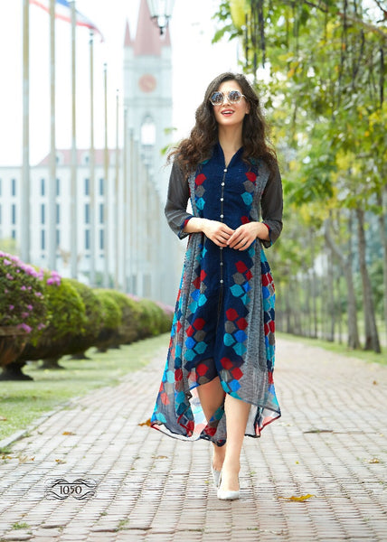 STUNNING GEORGETTE PRINTED SUMMER WEAR KURTI - Asian Party Wear