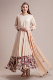 FAWN INDIAN FLOOR LENGTH FLARED ANARKALI DRESS - Asian Party Wear