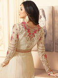 SA-106 BEIGE SAJJAN ALAAMIN PUNJABI STYLE ANARKALI OUTFIT - Asian Party Wear