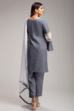 SMOKED GREY PAKISTANI DESIGNER PARTY WEAR SUIT - Asian Party Wear