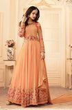 SA-108 ORANGE SAJJAN ALAAMIN PUNJABI STYLE ANARKALI OUTFIT - Asian Party Wear