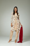 PEACH FASHIONABLE JACKET STYLE FLORAL PRINTED SALWAR SUIT - Asian Party Wear