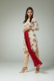 PEACH FASHIONABLE JACKET STYLE FLORAL PRINTED SALWAR SUIT - Asian Party Wear