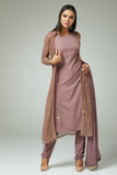 DEEP MAUVE INDIAN WEDDING JACKET STYLE READYMADE DRESS - Asian Party Wear