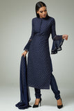 NAVY BLUE DESIGNER PARTY WEAR CHURIDAR SUIT - Asian Party Wear