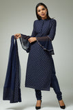 NAVY BLUE DESIGNER PARTY WEAR CHURIDAR SUIT - Asian Party Wear