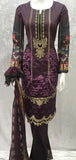 Purple Plum Khaddar Pakistani Designer Readymade Suit - Asian Party Wear