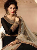 Black Indian Long Party Wear Gown - Asian Party Wear