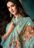 Aqua Blue Designer Lengha Suit - Asian Party Wear