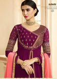 PLUM PAKISTANI & INDIAN PARTY WEAR ANARKALI GOWN - Asian Party Wear