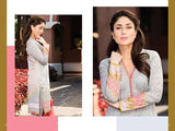 Grey Pakistani Designer Brand Lawn Suit Summer Salwar Kameez - Asian Party Wear