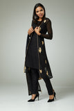 BLACK PAKISTANI ETHNIC JACKET STYLE PARTY WEAR SUIT - Asian Party Wear