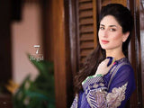 Purple Lawn Suit Pakistani Designer Dress - Asian Party Wear