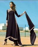 BESTSELLER ME 11058-B BLACK VOGUE EMPRESS STYLISH TRAIL ANARKALI SUIT - Asian Party Wear