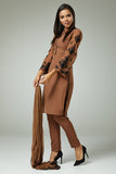 BROWN SKINNY PUNJABI STYLE READYMADE SALWAR SUIT - Asian Party Wear