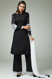 BLACK PAKISTANI STYLE PALAZZO STYLE SUIT - Asian Party Wear