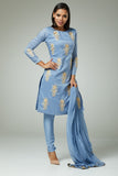 SERENITY BLUE INDIAN PARTY WEAR READYMADE SUIT - Asian Party Wear