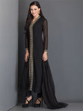 AC-28 STUNNING BLACK LONG READY MADE DRESS - Asian Party Wear