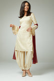 CREAM FEMININE STYLISH READYMADE SALWAR SUIT - Asian Party Wear