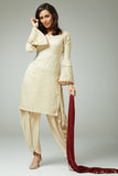 CREAM FEMININE STYLISH READYMADE SALWAR SUIT - Asian Party Wear